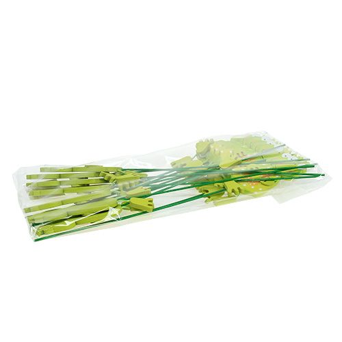 Floristik24 Menina sapo com flor verde 11,5cm 15pcs