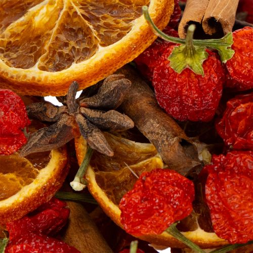 Itens Conjunto de decoração com fatias de laranja desidratadas, canela e estrelas para decoração de mesa festiva, 70g