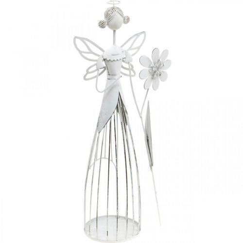 Floristik24 Decoração de primavera, fada das flores, lanterna de metal, fada das flores com flores 34,5 cm