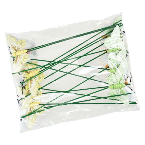 Floristik24 Plugue de flores borboletas decorativas de madeira em palito 23 cm 16 peças