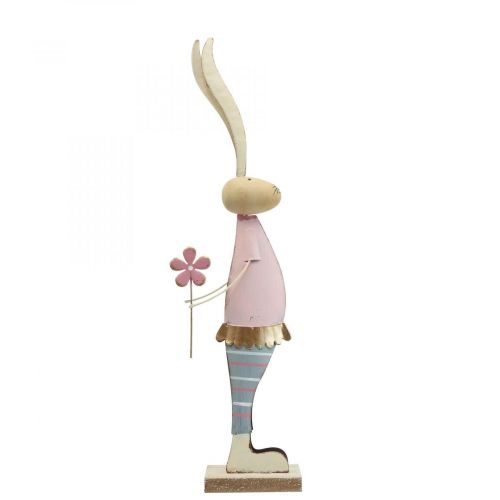 Floristik24 Coelhos decorativos de primavera em metal par de coelhos Alt.39cm