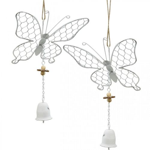 Itens Decoração de primavera, borboletas de metal, Páscoa, pingente de decoração de borboleta 2 unidades