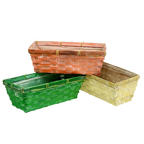 Cesta de primavera 25x13x9cm laranja, amarelo, verde 6 unidades