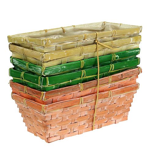 Itens Cesto de mola 25x13x9cm laranja, amarelo, verde 6 unid.