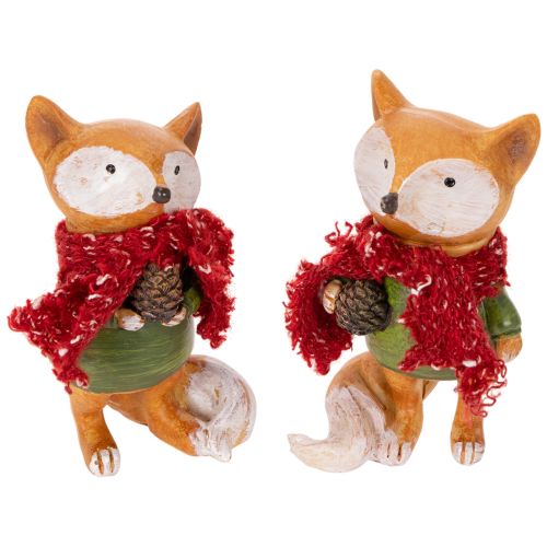 Raposa decorativa com cachecol e pinha, 10 cm, 2 peças comprar | Floristik24.pt