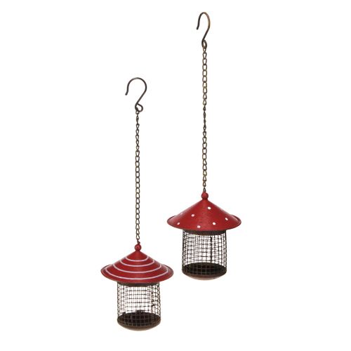 Itens Estação de alimentação para pássaros voam agaric metal para pendurar 14 cm 2 unidades