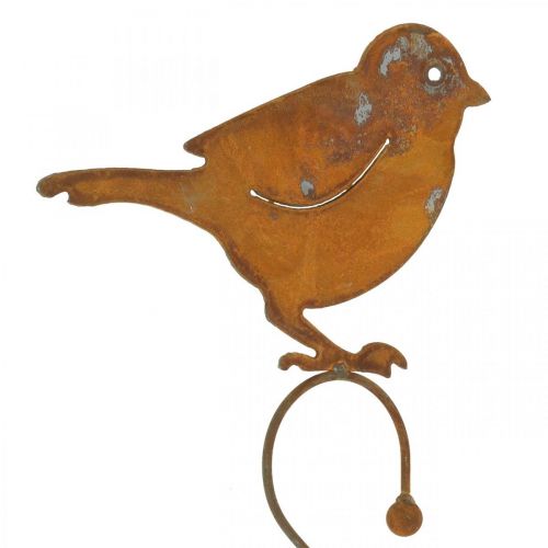 Floristik24 Pássaro decorativo feito de metal, cabide de comida, decoração de jardim em aço inoxidável L38cm