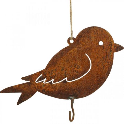 Itens Pássaro decorativo, cabide de comida, decoração de metal aço inoxidável 19 × 13,5 cm