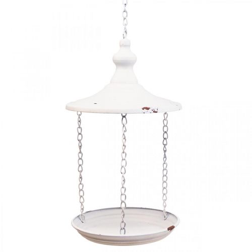 Floristik24 Alimentador de pássaros decorativo shabby chic decoração suspensa branco Ø20cm