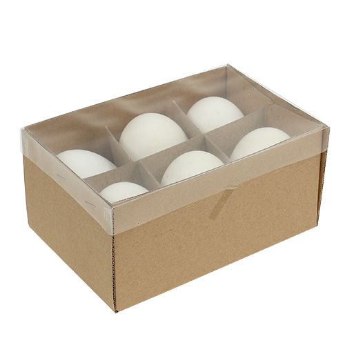 Floristik24 Ovos de ganso brancos 7cm - 8cm 6pcs