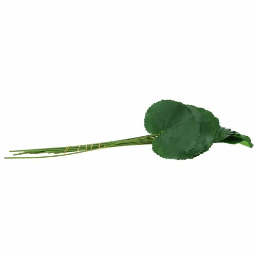 Floristik24 Folha de bronze Galax artificial verde Ø9cm Alt.30cm 12pcs
