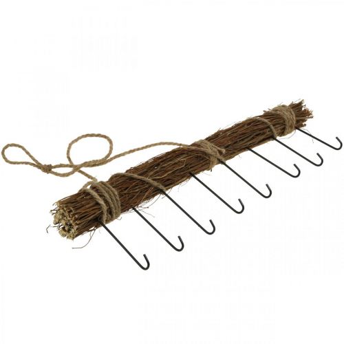 Floristik24 Vestiário decoração de parede cabide cabide trilho de madeira pacote 52 cm