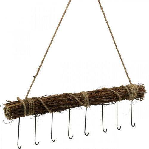 Floristik24 Vestiário decoração de parede cabide cabide trilho de madeira pacote 52 cm