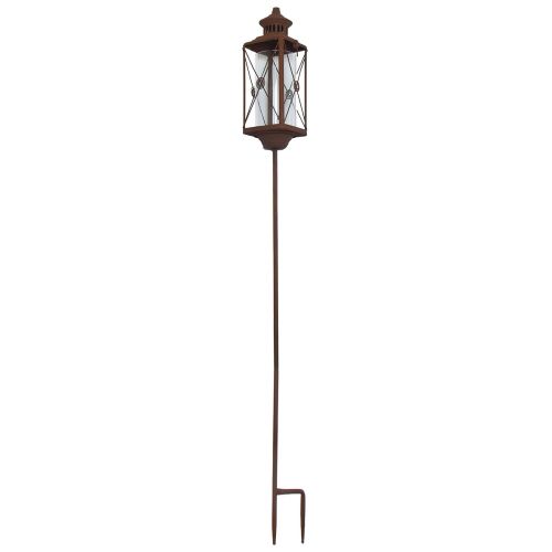 Itens Lanterna de jardim em metal decorativo com aspecto de ferrugem 12cmx12cmx135cm