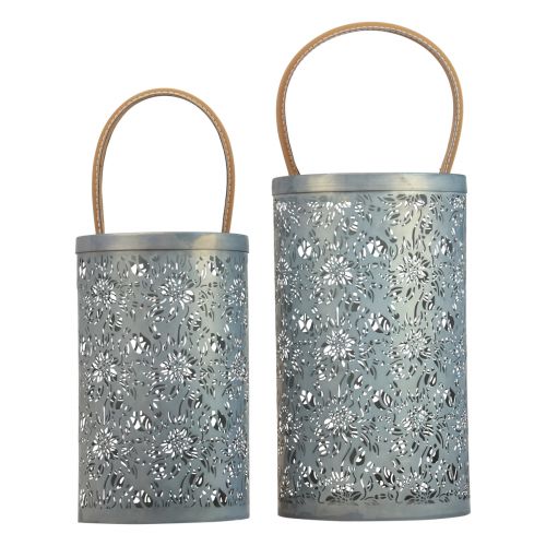 Itens Lanterna de jardim Cabo de lanterna de metal cinza H30,5/25cm Conjunto de 2