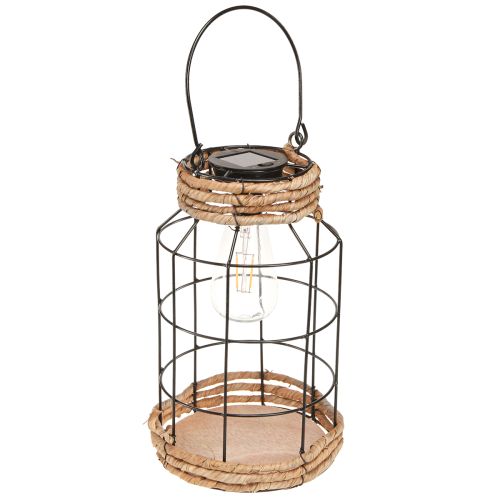 Luminária de Jardim Solar Metal Preto Natural Ø18cm H29cm