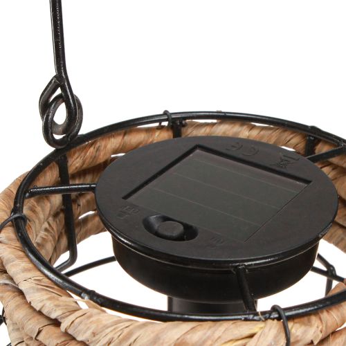 Itens Luminária de Jardim Solar Metal Preto Natural Ø18cm H29cm