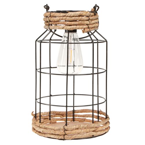 Itens Luminária de Jardim Solar Metal Preto Natural Ø18cm H29cm
