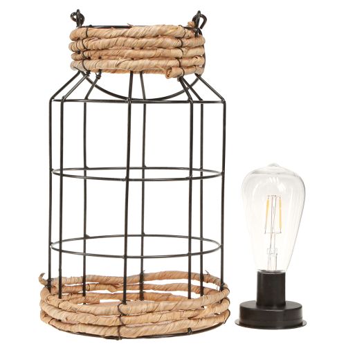 Itens Luminária de Jardim Solar Metal Preto Natural Ø18cm H29cm