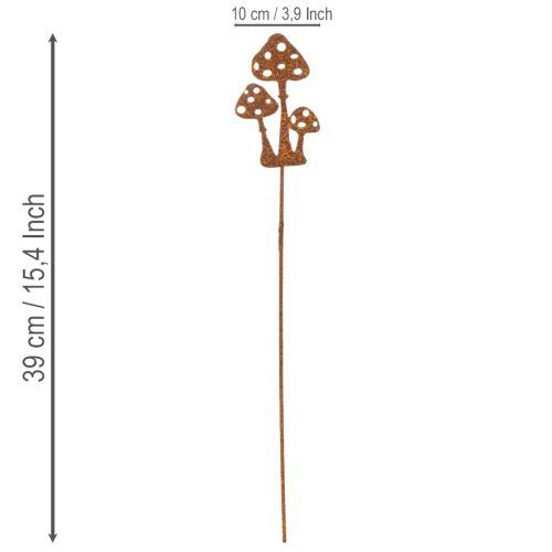 Estaca de jardim em aço corten, estaca decorativa para planta Amanita muscaria, 10 cm, 6 peças | Floristik24.pt