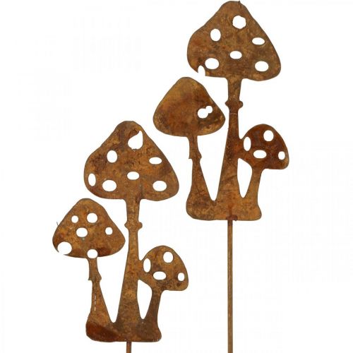 Plugue de jardim plugue decorativo cogumelo de pátina 15cm 6pcs