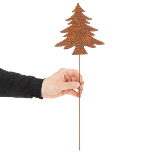 Estaca de jardim em aço corten, com desenho de veado, estrela e pinheiro, 10/15 cm de altura, conjunto com 3 peças. | Floristik24.pt