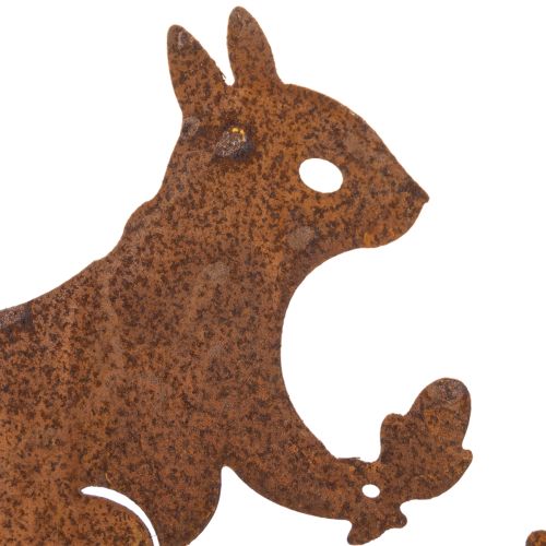 Esquilo decorativo de jardim em galho, metal com acabamento envelhecido, 42 cm de altura, conjunto de 3 peças. | Floristik24.pt