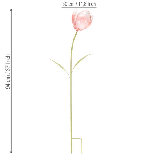 Itens Estaca de jardim decorativa em forma de tulipa para canteiros e bordaduras, 94 cm