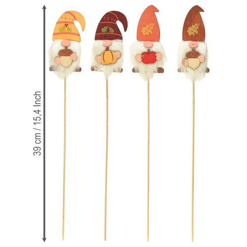 Itens Estacas de Jardim Gnomo Decoração Outono Madeira Sortida 39cm 8 un