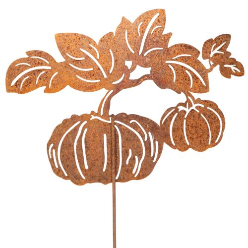 Estaca de jardim com motivo de abóbora, decoração em metal, acabamento enferrujado, 100 cm | Floristik24.pt