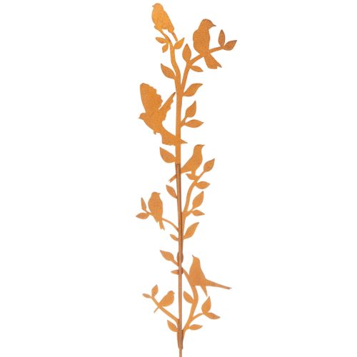 Galho decorativo de jardim com pássaros, em metal, 100 cm | Floristik24.pt