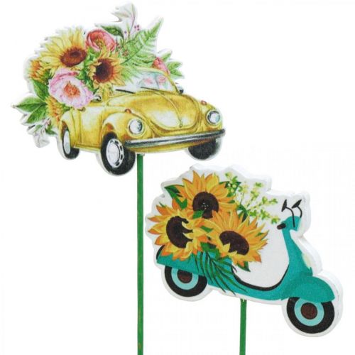 Itens Carro de estaca de jardim, carta de condução de decoração de presente L24/24.5cm 16pcs