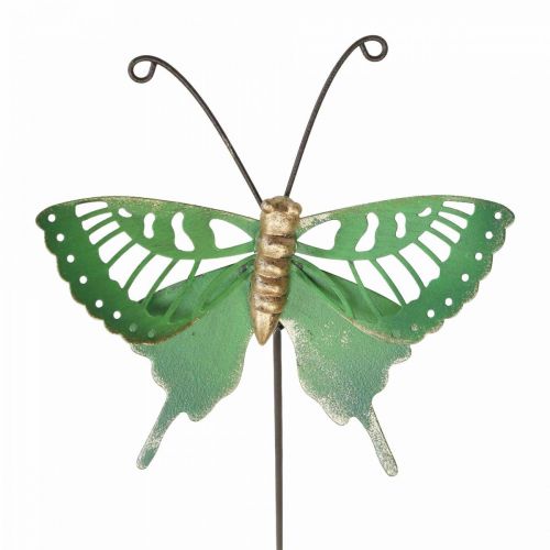 Itens Estaca de Jardim Metal Borboleta Ouro Verde 12x10/46cm