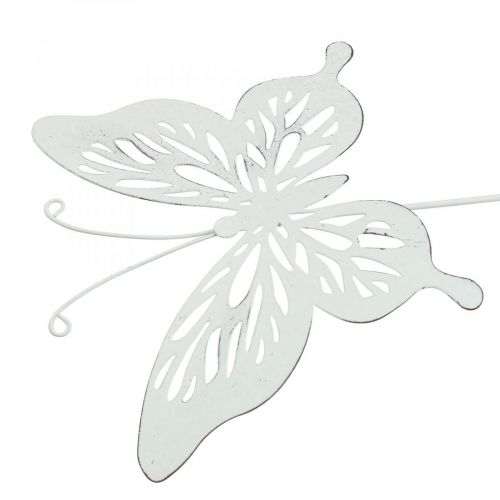 Itens Estacas de jardim borboleta de metal branco 14×12,5/52cm 2uds