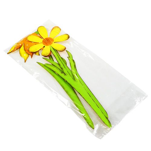 Floristik24 Plugue de jardim flor de metal laranja, amarelo 47 cm 4 unidades