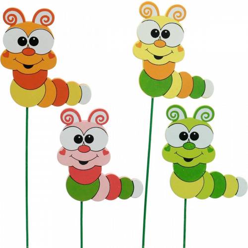 Itens Estaca de jardim Caterpillar Flor Estaca Decoração de primavera Decoração de verão 16 peças