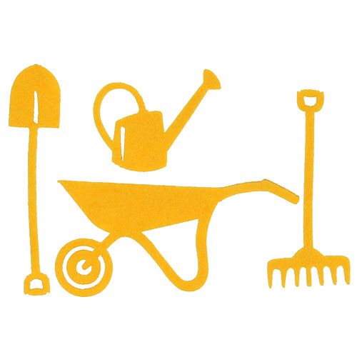 Floristik24 Ferramenta de jardim feltro amarelo 12pcs