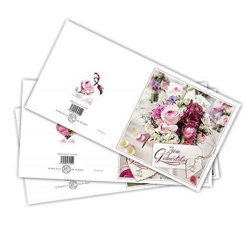 Floristik24 Cartões de aniversário com envelope 12,5 x 12,5 cm 3 unidades