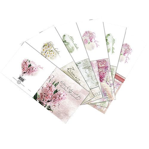 Floristik24 Cartões de aniversário com envelope de 10,5 cm x 10,5 cm 6 unidades