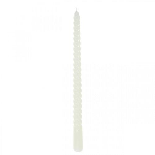 Floristik24 Velas torcidas velas em espiral creme Ø2.2cm A30cm 2uds