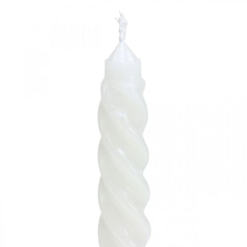 Floristik24 Velas torcidas velas em espiral creme Ø2.2cm A30cm 2uds