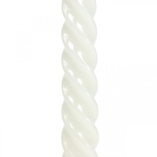 Floristik24 Velas torcidas velas em espiral creme Ø2.2cm A30cm 2uds