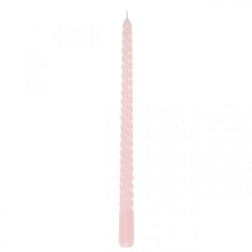 Velas torcidas velas espirais rosa Ø2.2cm H30cm 2pcs