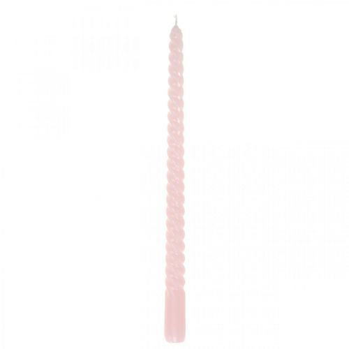 Floristik24 Velas torcidas velas espirais rosa Ø2.2cm H30cm 2pcs