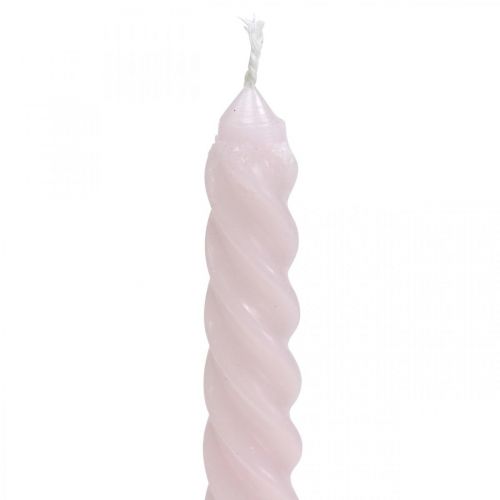 Floristik24 Velas torcidas velas espirais rosa Ø2.2cm H30cm 2pcs