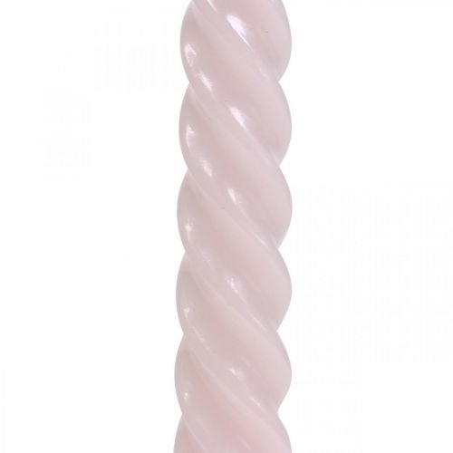Floristik24 Velas torcidas velas espirais rosa Ø2.2cm H30cm 2pcs