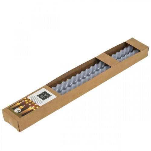 Floristik24 Velas retorcidas velas cônicas azul claro Ø2,2cm A30cm 2uds