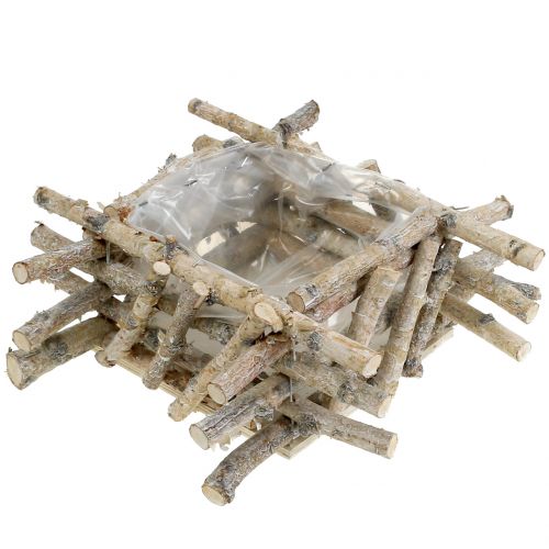 Floristik24 Ramos de bétula lavados a branco 28cm x 28cm Alt.10cm