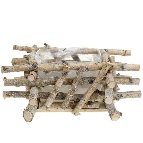 Floristik24 Ramos de bétula lavados a branco 28cm x 28cm Alt.10cm