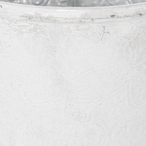 Itens Vaso ornamental de metal para plantas, branco, Ø18,5cm, A18cm